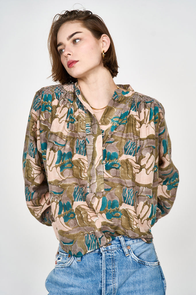 Tops Mirth Florence Blouse in Moss Reef Mirth