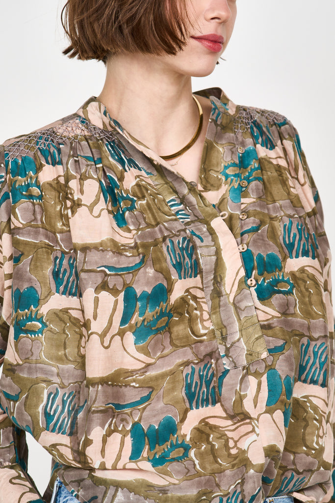 Tops Mirth Florence Blouse in Moss Reef Mirth