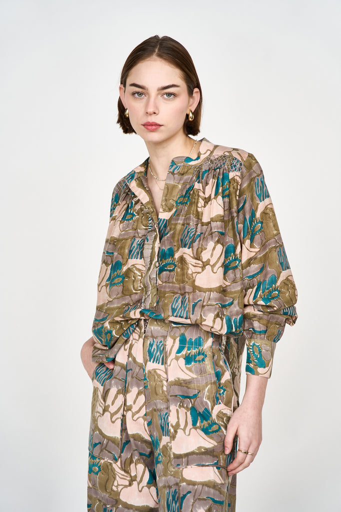 Tops Mirth Florence Blouse in Moss Reef Mirth