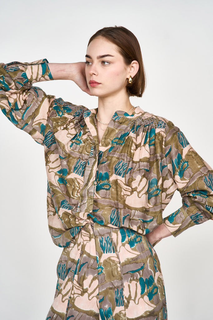 Tops Mirth Florence Blouse in Moss Reef Mirth