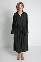 BLOUSES/SHIRTS/TOPS Light Cotton Bow Blouse in Black Les Filles d'Ailleurs