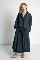 COATS/JACKET Cropped Double Breasted Jacket in Navy Les Filles d'Ailleurs
