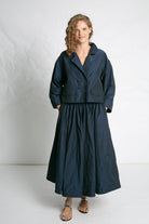 COATS/JACKET Cropped Double Breasted Jacket in Navy Les Filles d'Ailleurs