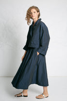 COATS/JACKET Cropped Double Breasted Jacket in Navy Les Filles d'Ailleurs