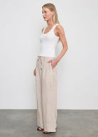 PANTS/SHORTS Linen Cropped Summer Pant in Jute Heather Enza Costa