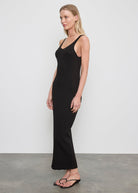 DRESSES/JUMPSUITS Military Rib Slim Tank Dress in Black Enza Costa