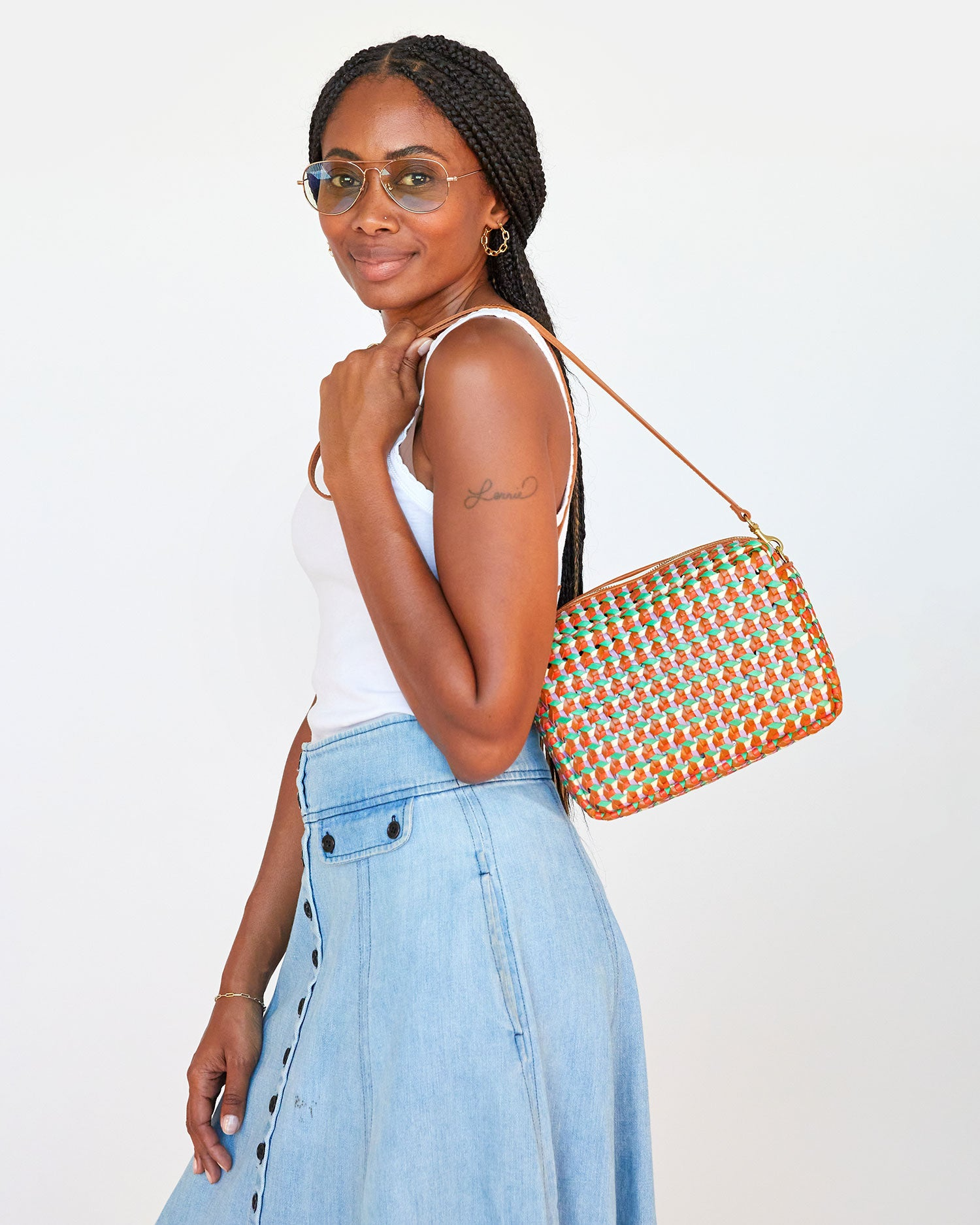 Clare V. Rattan Marisol Bag in Multi Mercado – Serafina