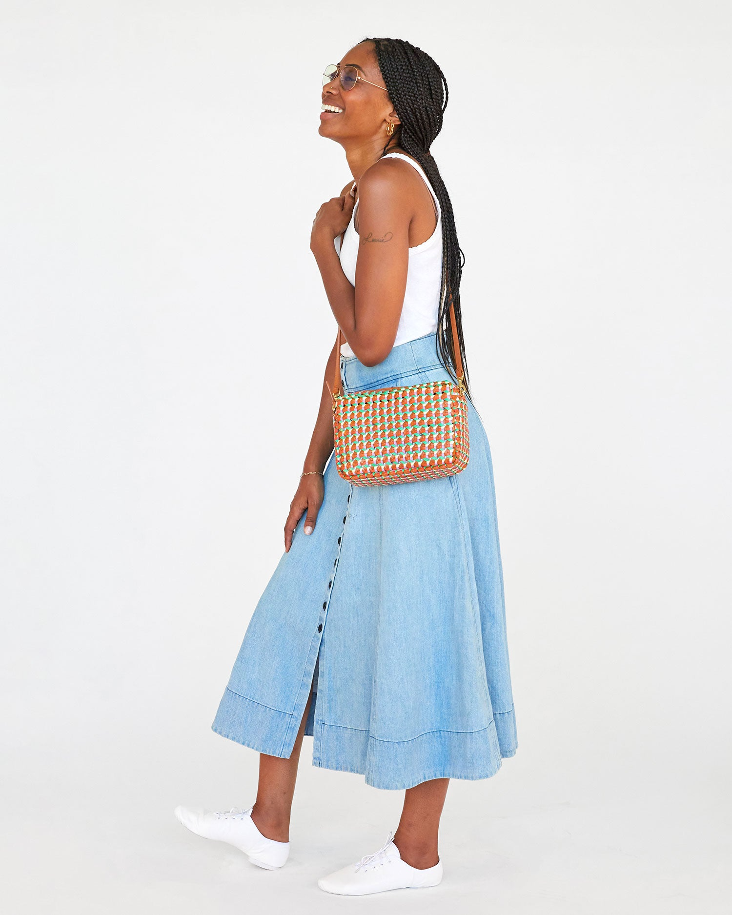 Clare V. Rattan Marisol Bag in Multi Mercado – Serafina