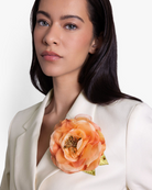 ACCESSORIES Peach Open Rose Pin Helena Simon