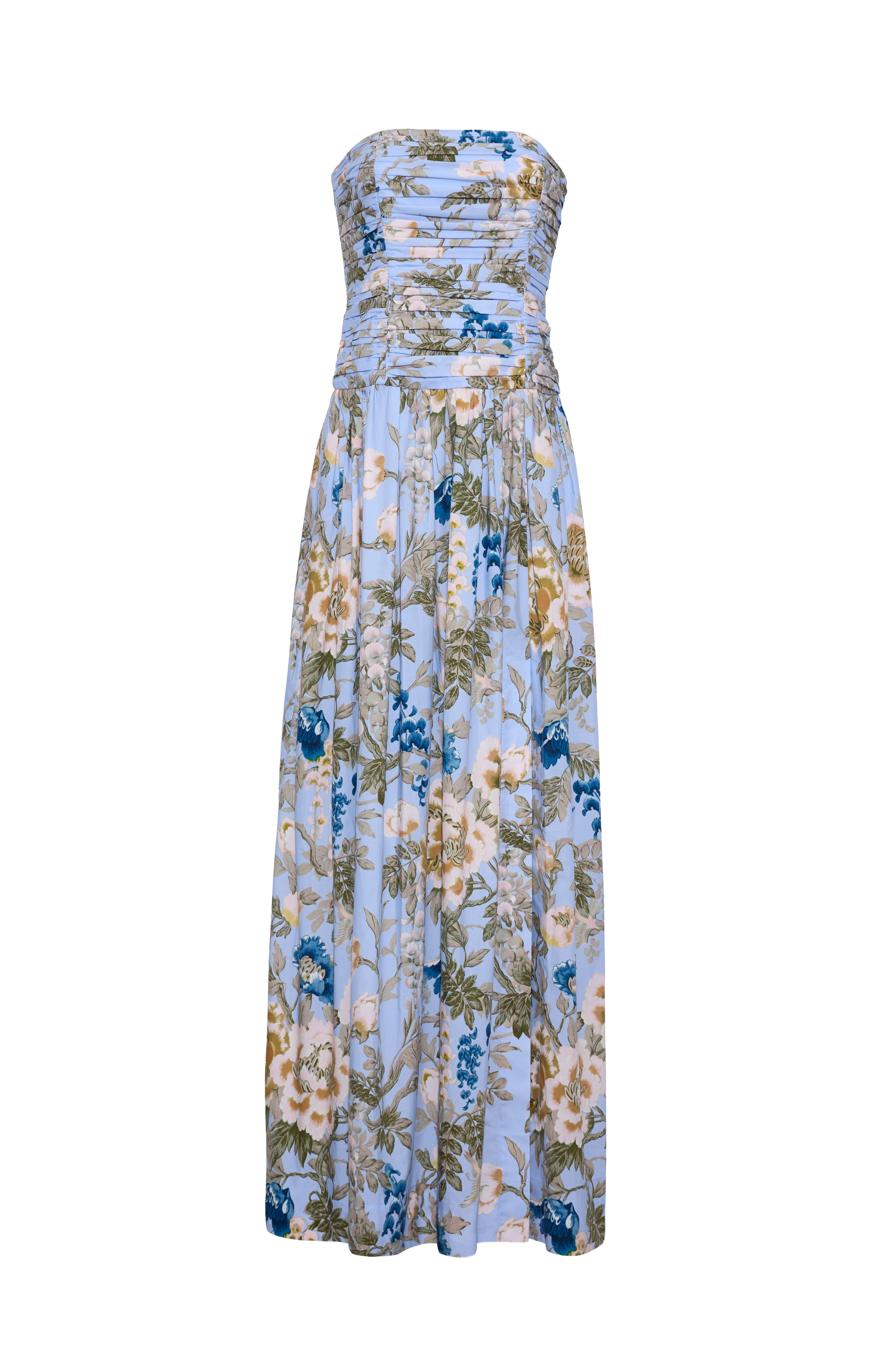 DRESSES/JUMPSUITS Montreal Gown in Flora Meadow Light Blue Cara Cara