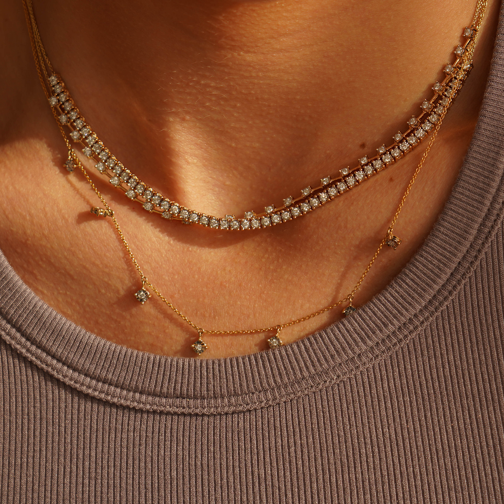 Necklaces Dana Rebecca Ava Bea Diamond Tennis Necklace in White Gold Dana Rebecca