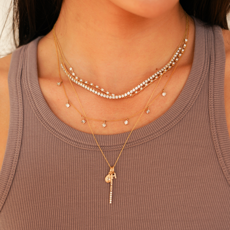 JEWELRY Ava Bea Station Necklace in Yellow Gold Dana Rebecca