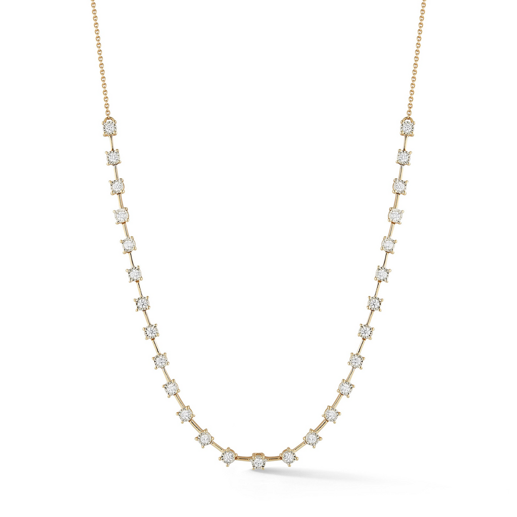 Necklaces Dana Rebecca Ava Bea Interval Tennis Necklace in Yellow Gold Dana Rebecca