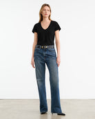TEES/TANKS Carol V-neck Tee in Jet Black Nili Lotan