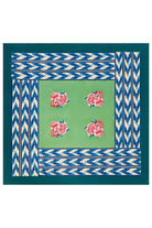 HOME DECOR Small Square Tablecloth in Hima Big Flower Turquoise Lisa Corti