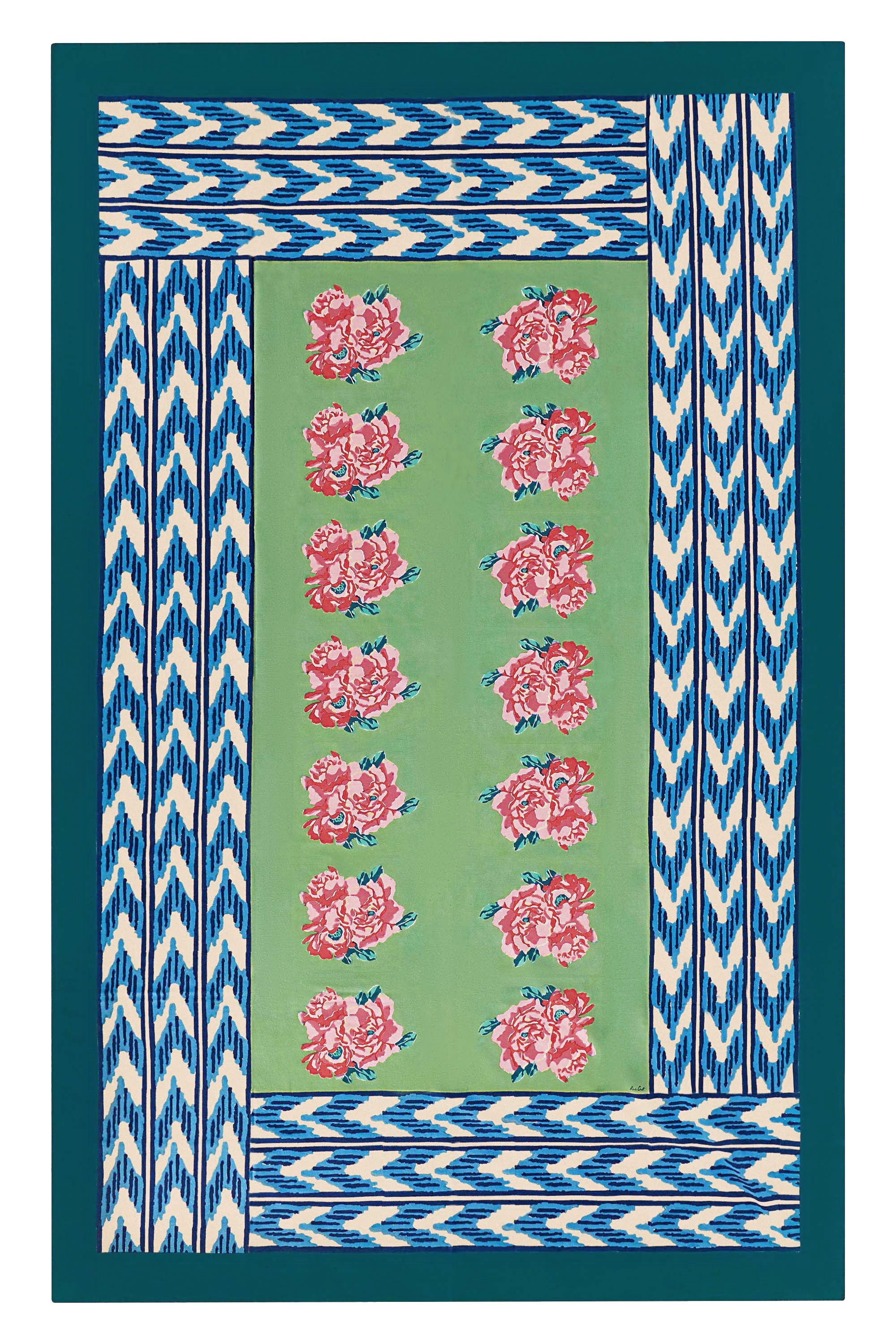 HOME DECOR Rectangle Tablecloth in Nina Rose Mint Lisa Corti