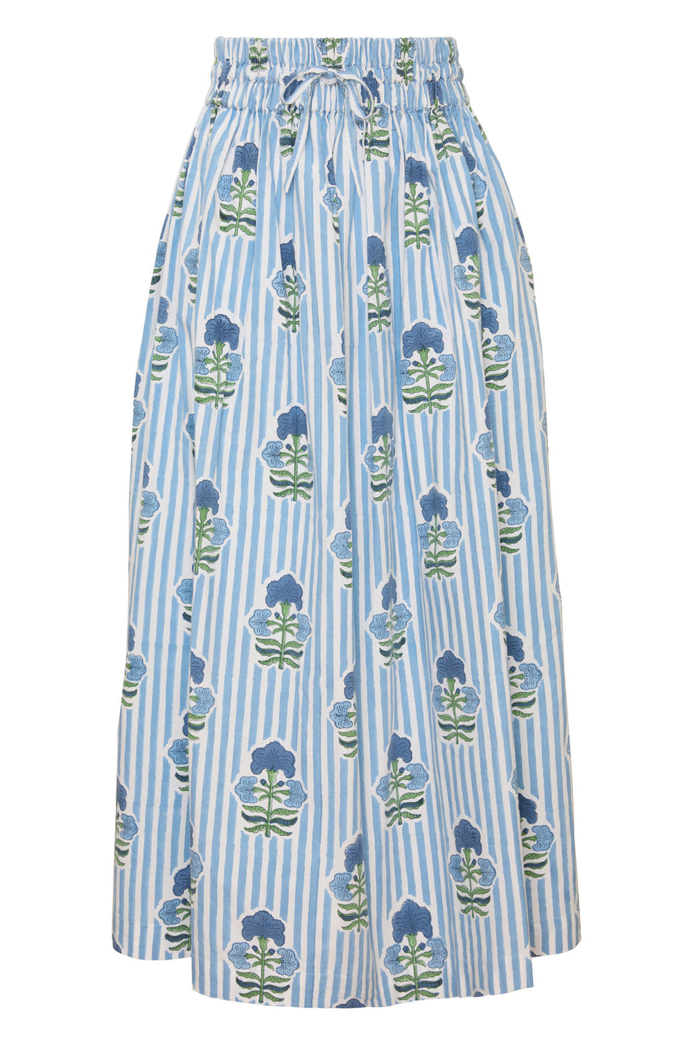 SKIRTS Newport Skirt in Blue Green Flower Maison Marigold