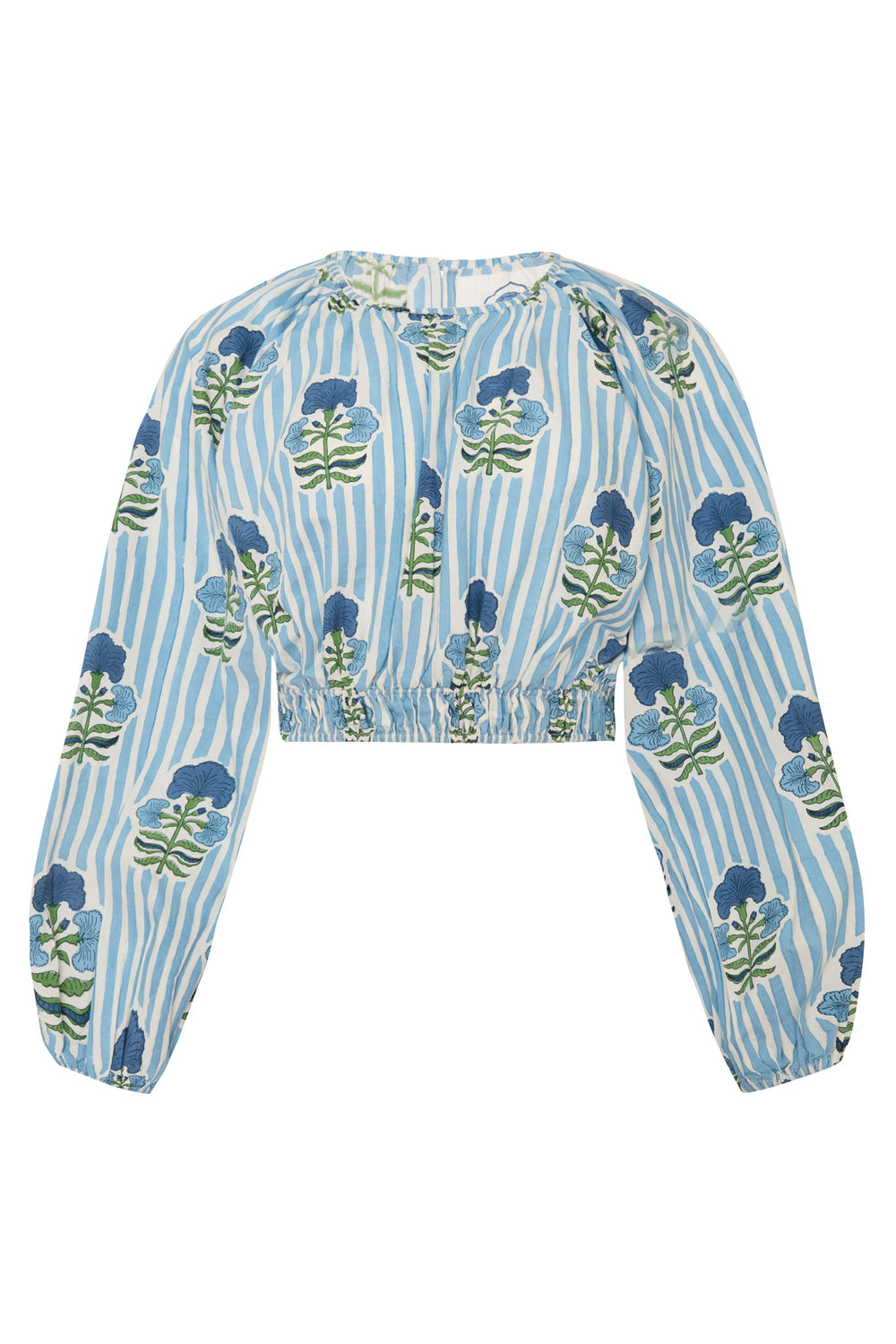 BLOUSES/SHIRTS/TOPS Newport Top in Blue Green Flower Maison Marigold