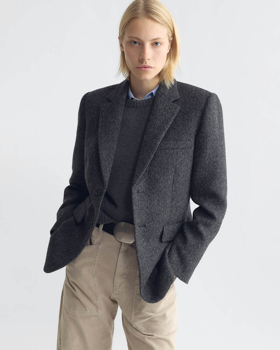 SWEATERS Laurel Sweater in Dark Charcoal Melange Nili Lotan