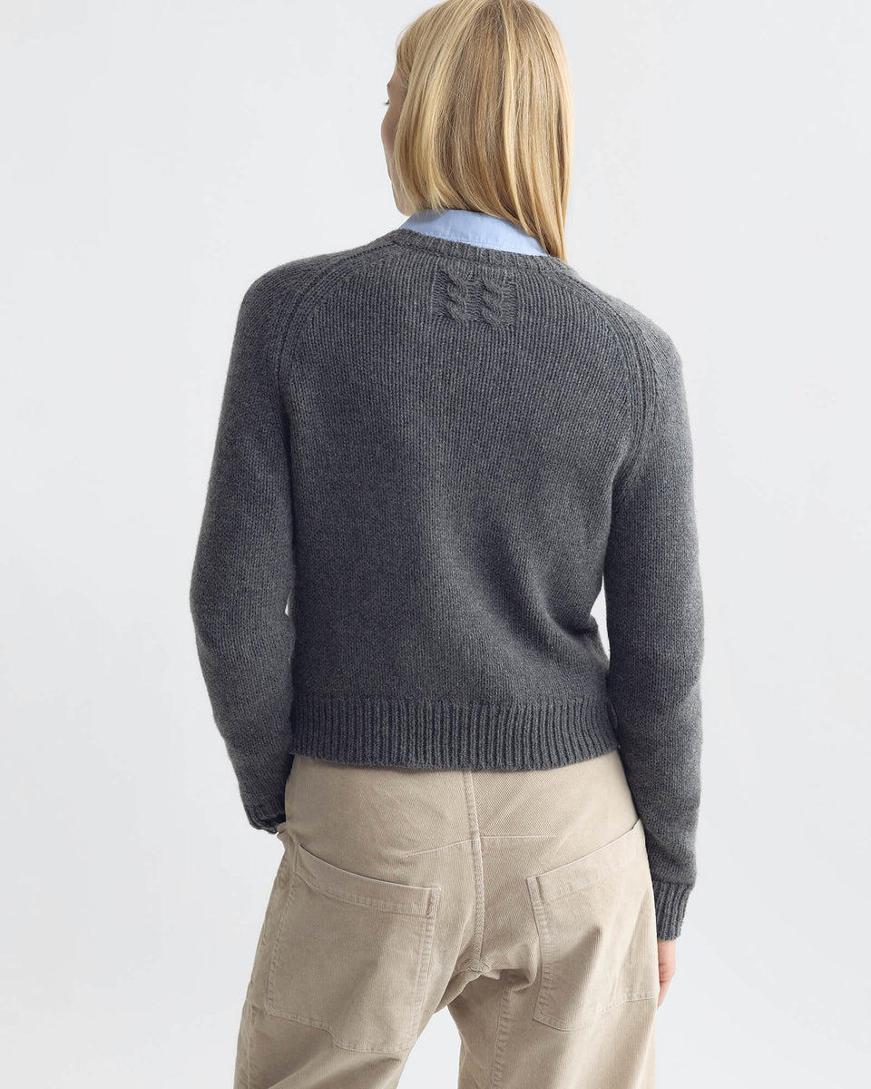 SWEATERS Laurel Sweater in Dark Charcoal Melange Nili Lotan