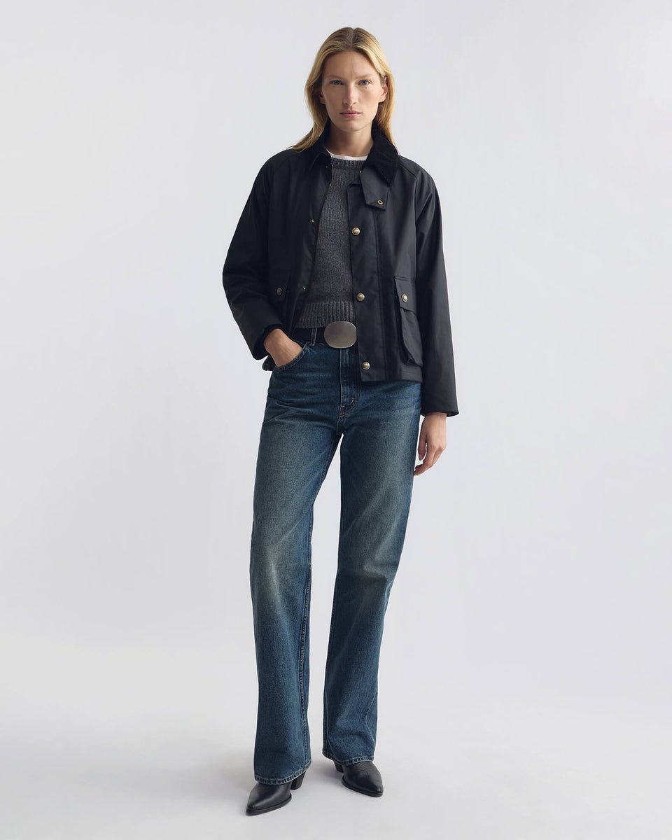 COATS/JACKET Brinley Waxed Short Parka in Black Nili Lotan