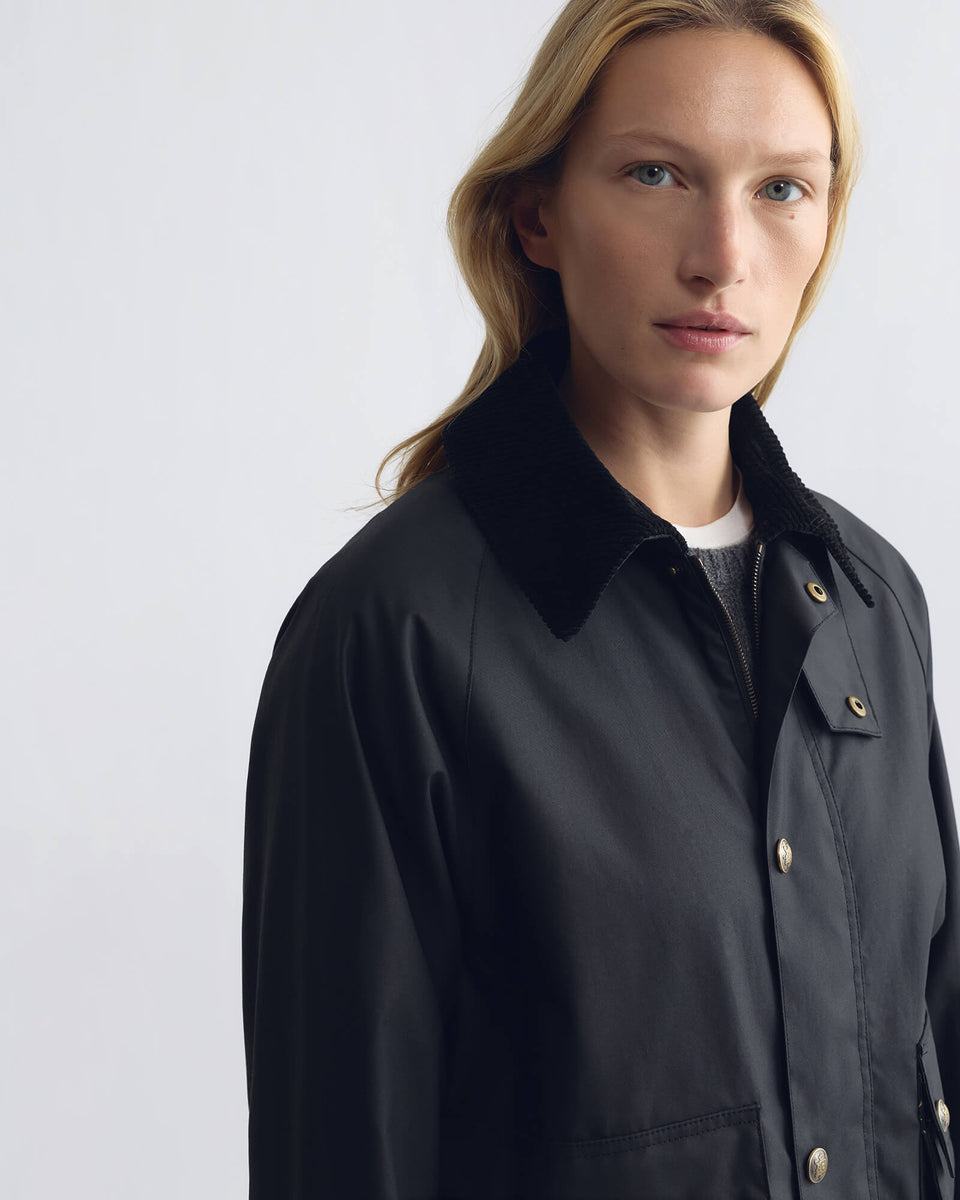 COATS/JACKET Brinley Waxed Short Parka in Black Nili Lotan