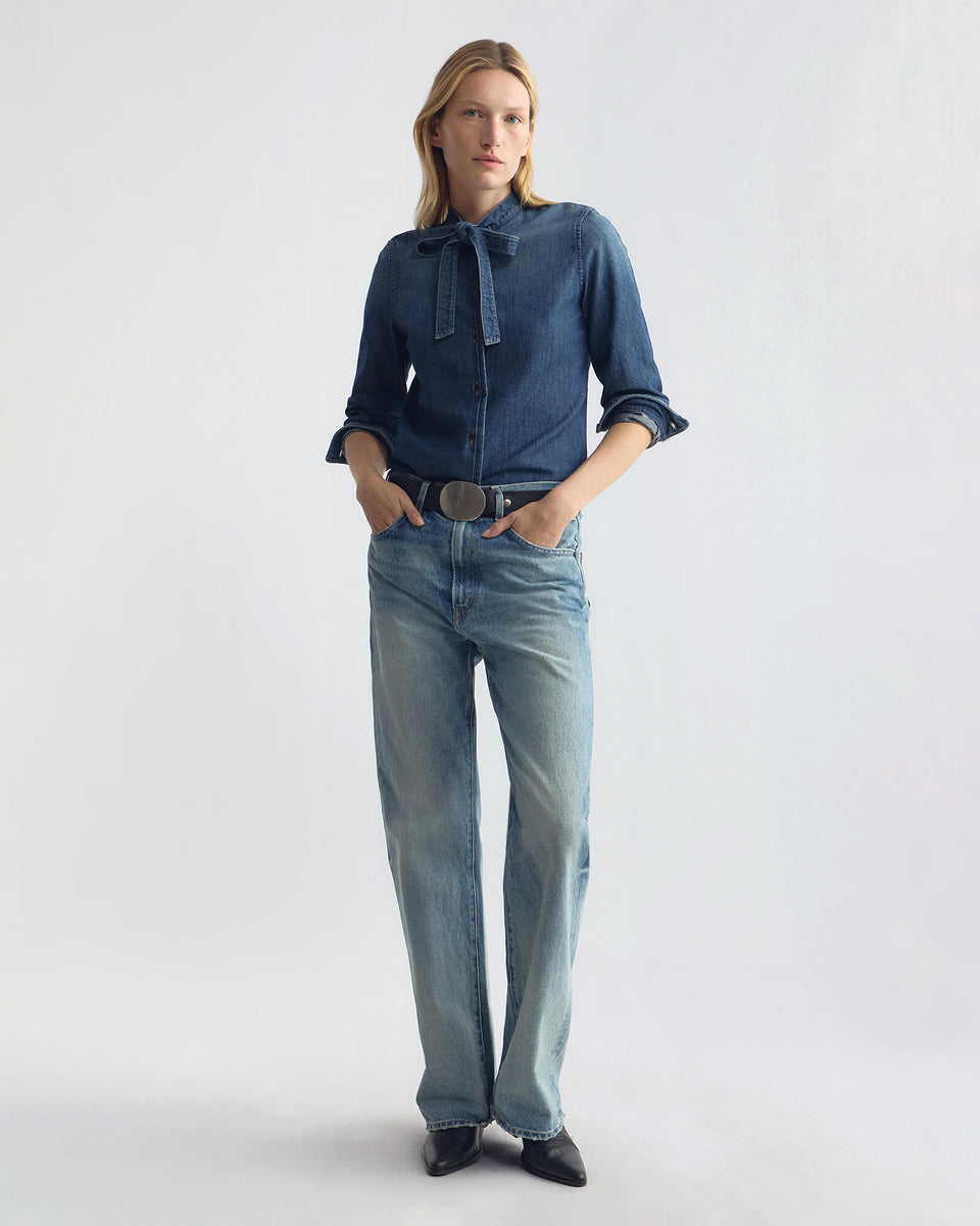 BLOUSES/SHIRTS/TOPS Suzette Denim Shirt in Classic Wash Nili Lotan