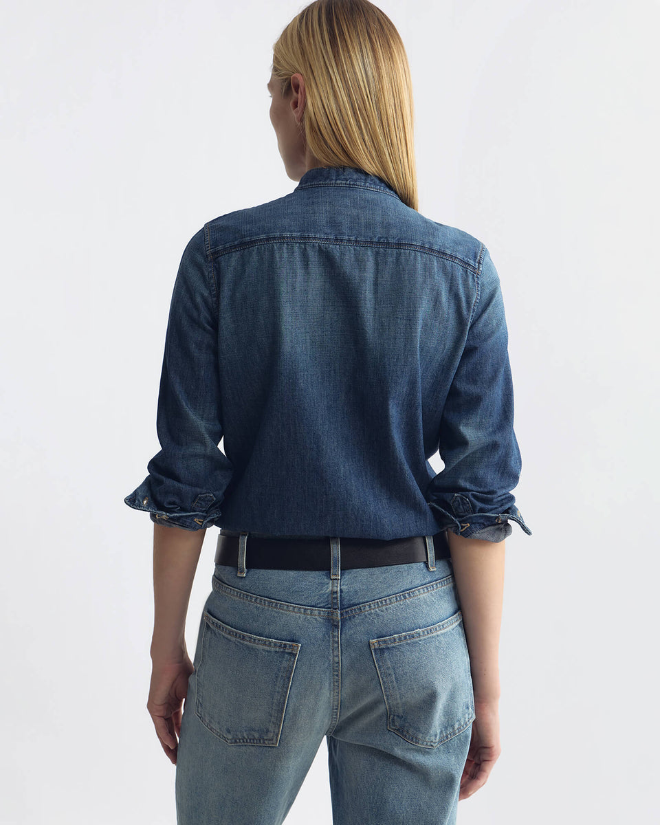 BLOUSES/SHIRTS/TOPS Suzette Denim Shirt in Classic Wash Nili Lotan