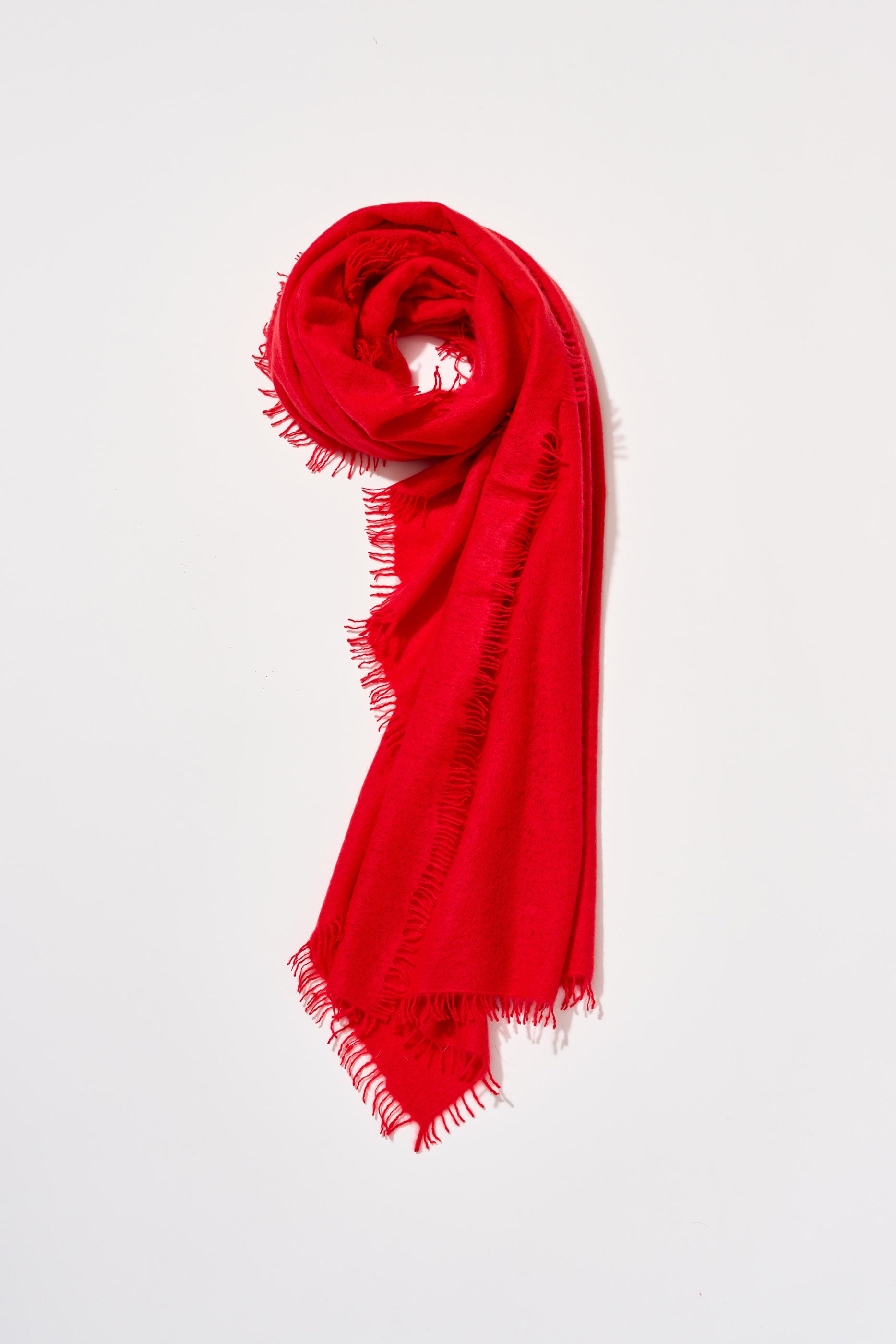 ACCESSORIES Felted Cashmere Lux Stole in Red Organic by John Patrick