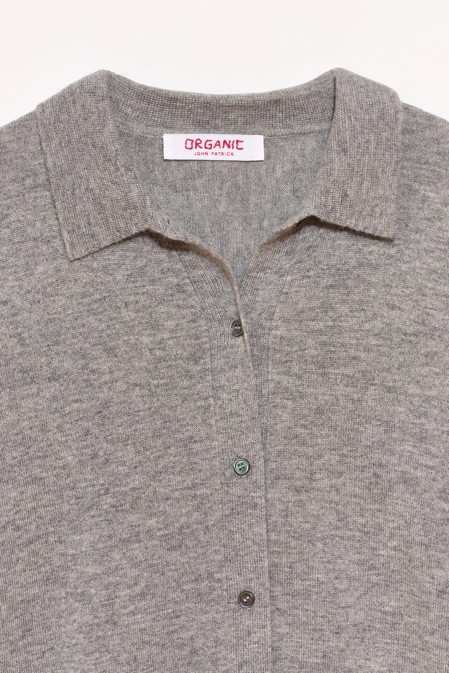 SWEATERS Button Up Shirt in Grey Melange Organic by John Patrick