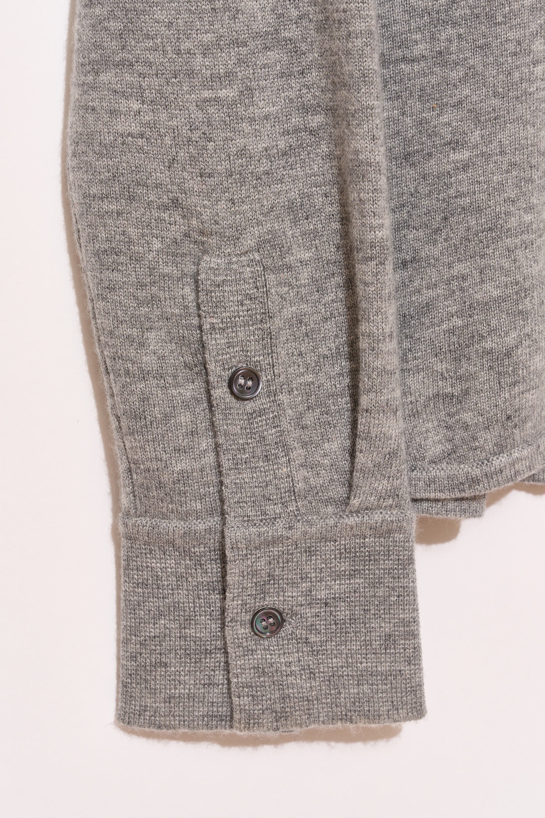 SWEATERS Button Up Shirt in Grey Melange Organic by John Patrick
