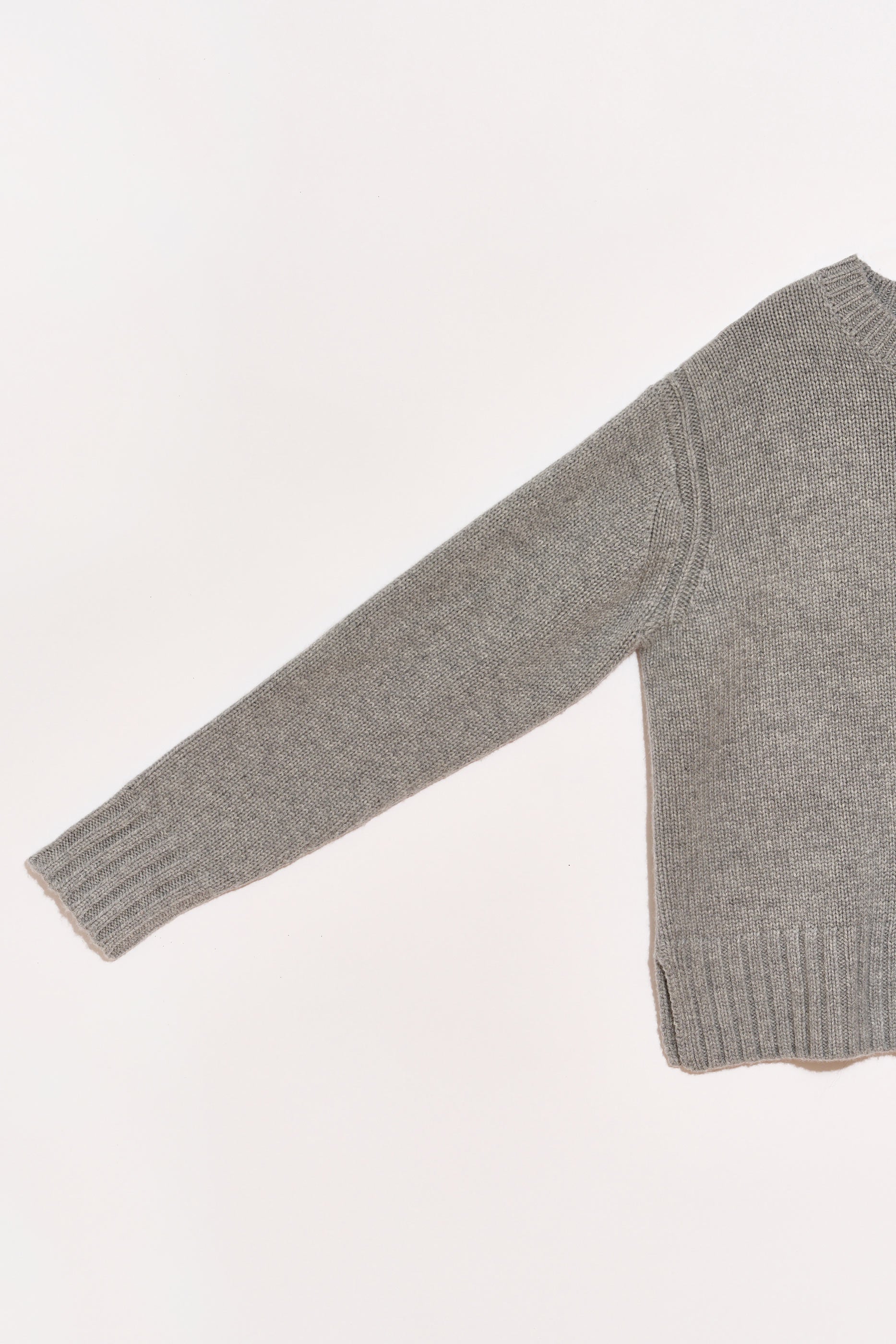 SWEATERS Chunky Pullover in Grey Melange Organic by John Patrick