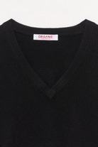 SWEATERS Cashmere V-Neck Pullover in Black Organic by John Patrick