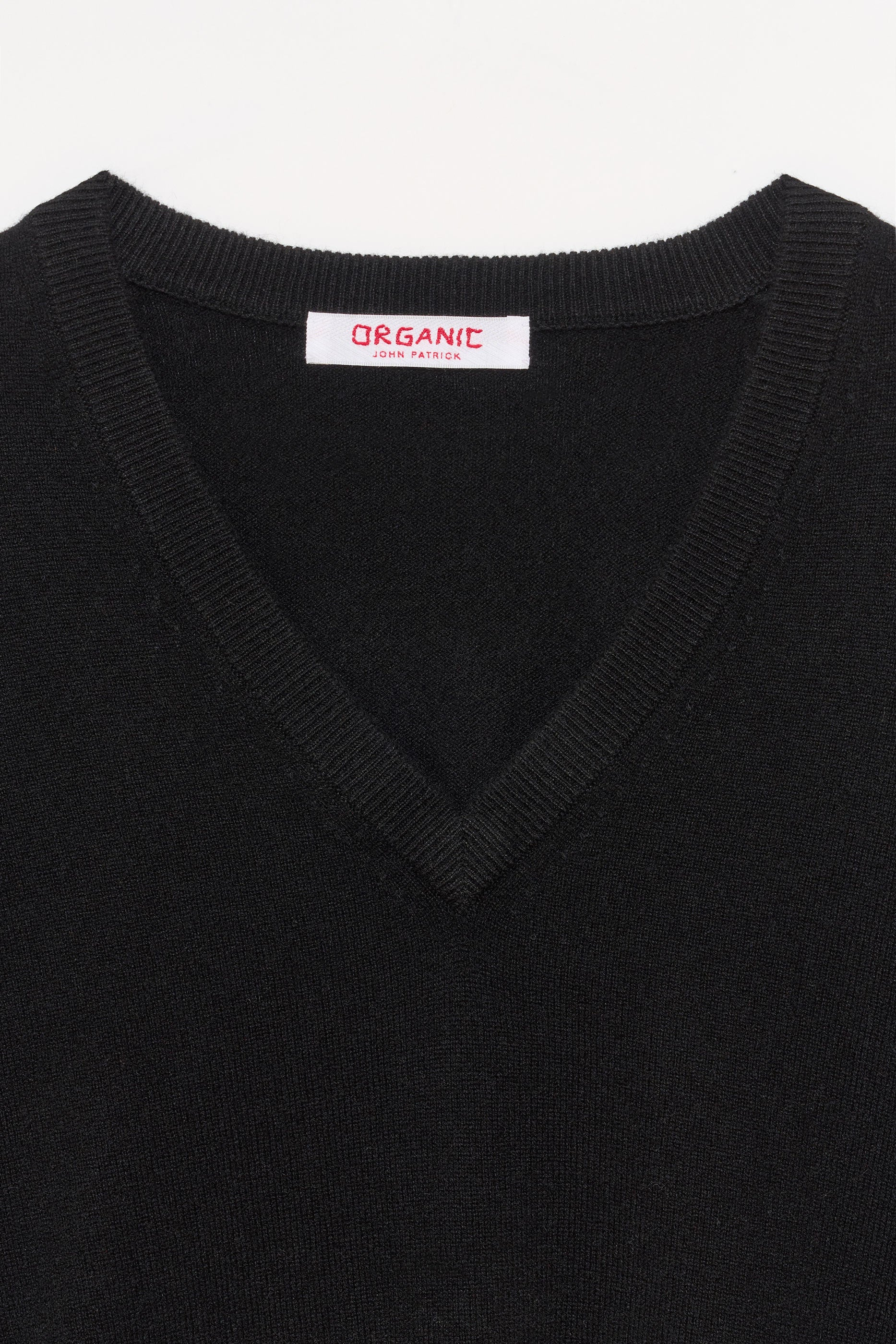 SWEATERS Cashmere V-Neck Pullover in Black Organic by John Patrick