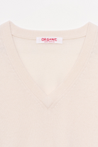 SWEATERS Cashmere V-Neck Pullover in Chalk Organic by John Patrick