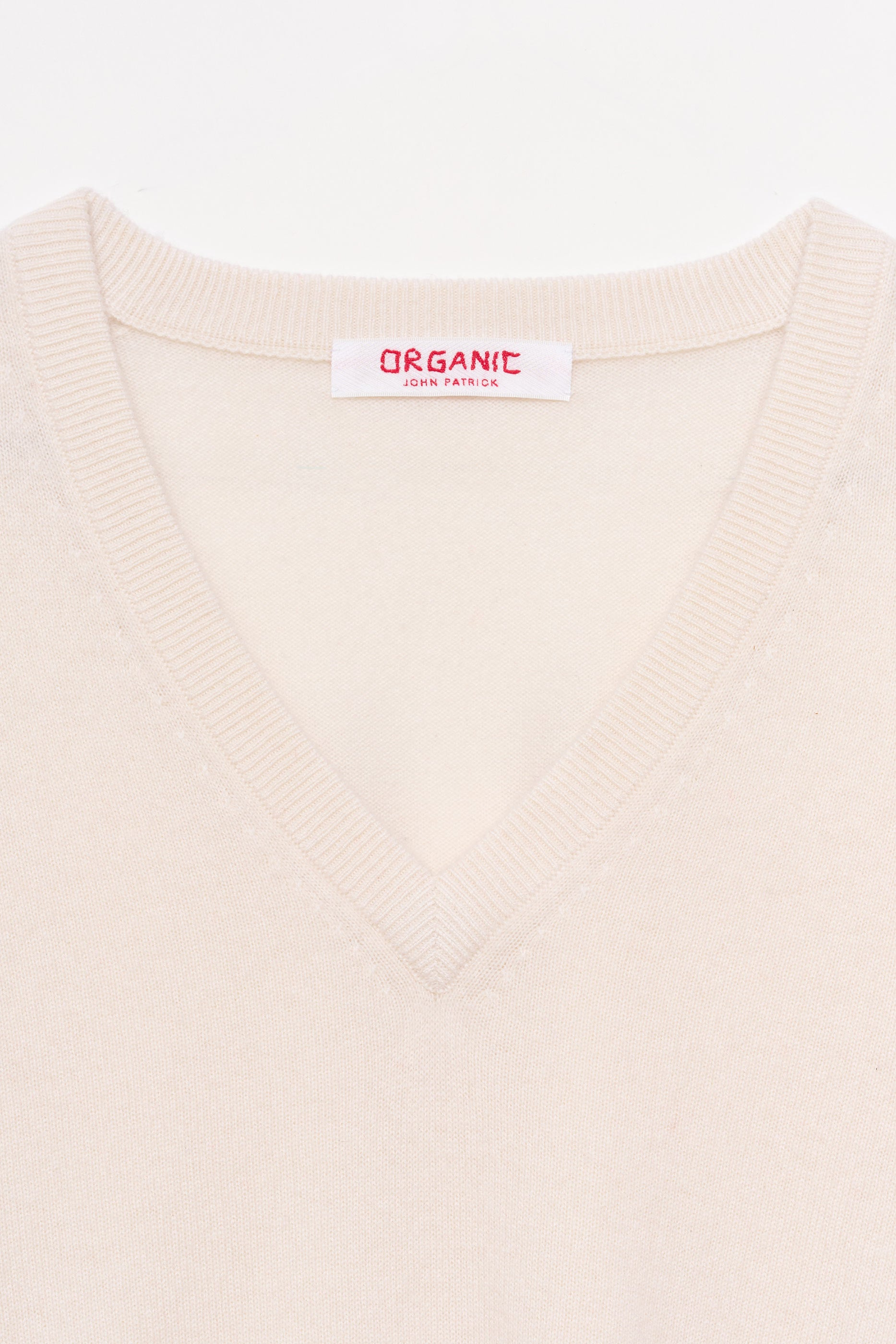 SWEATERS Cashmere V-Neck Pullover in Chalk Organic by John Patrick