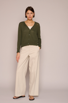 SWEATERS Textured Short Jane Cardi in Salvia Organic by John Patrick