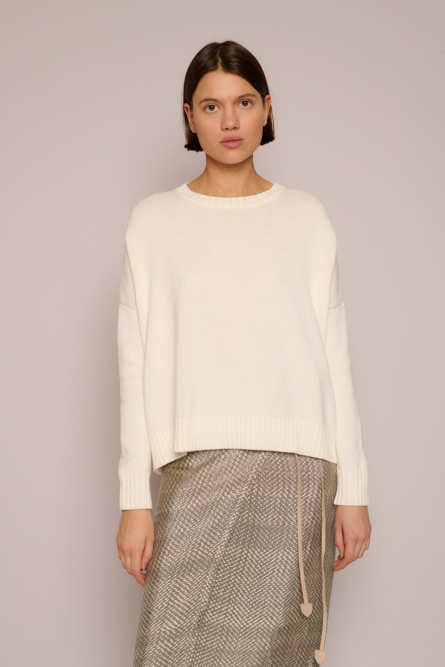 SWEATERS WIDE COTTON PULLOVER IN CREME Organic by John Patrick