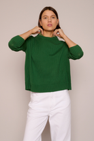 SWEATERS WIDE COTTON PULLOVER IN EMERALD Organic by John Patrick