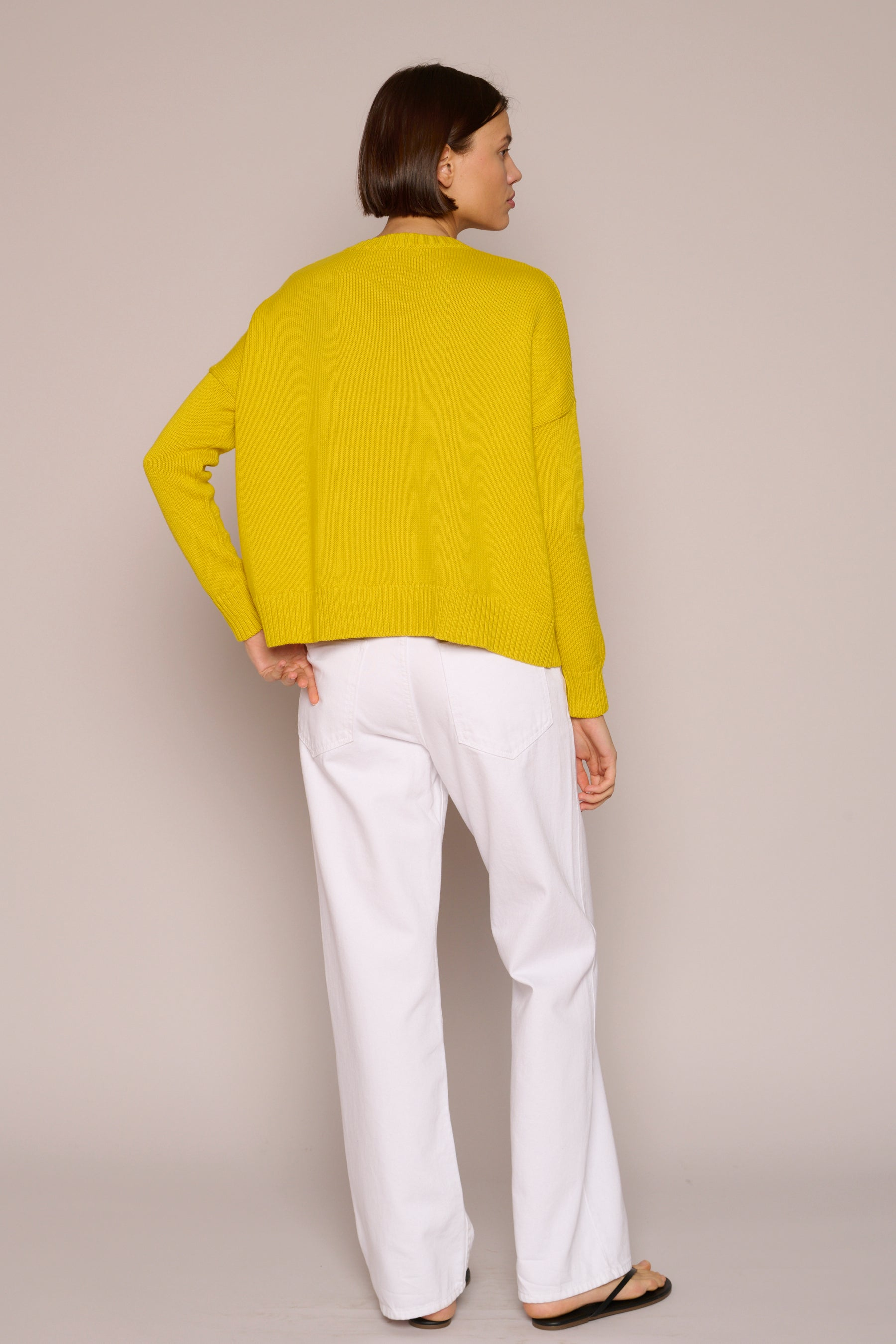 SWEATERS Wide Cotton Pullover in Daffodil Organic by John Patrick