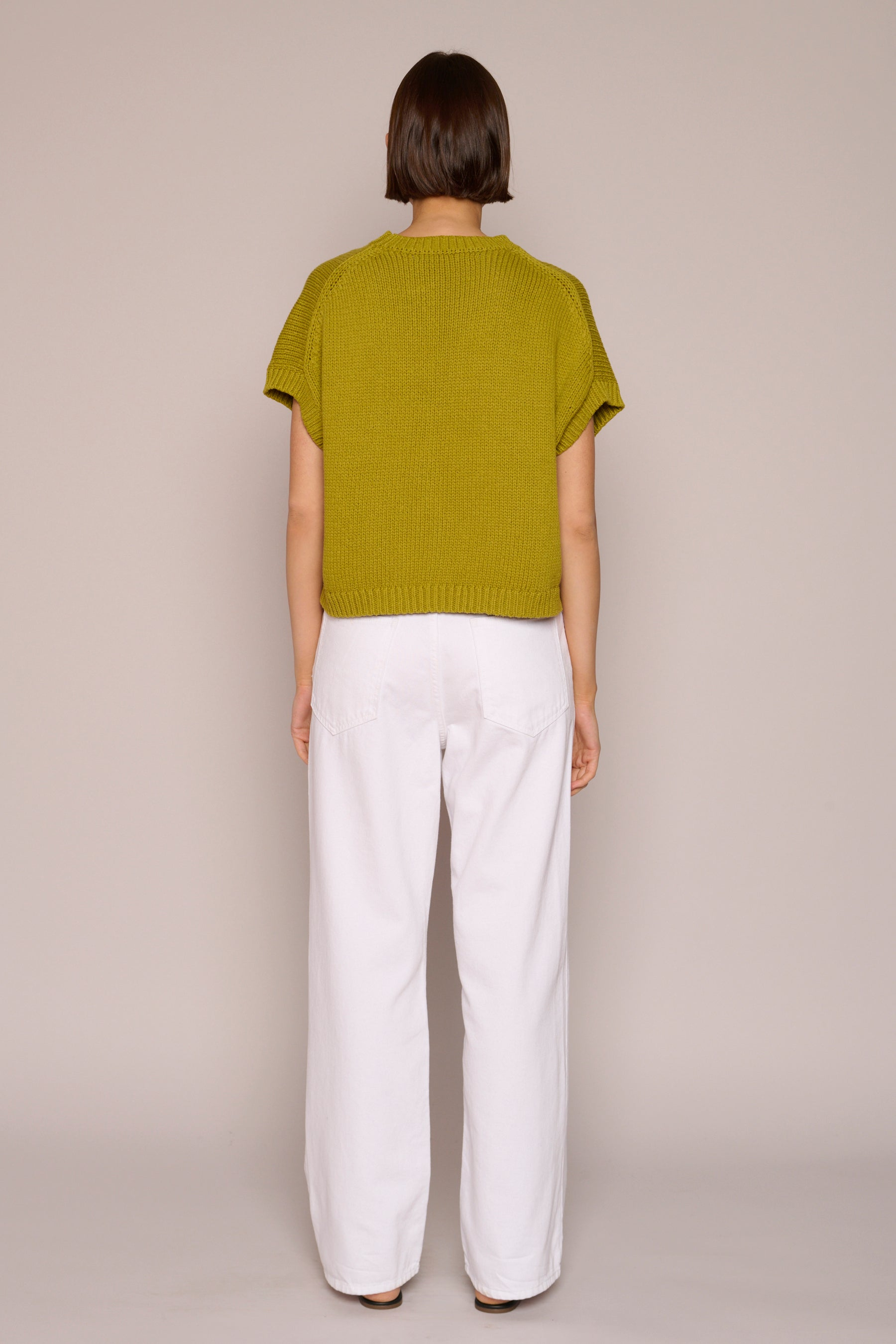 SWEATERS BOXY GILET IN GREEN Organic by John Patrick