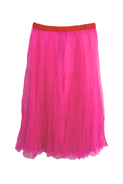 Organza Midi Skirt in Fuchsia – Serafina