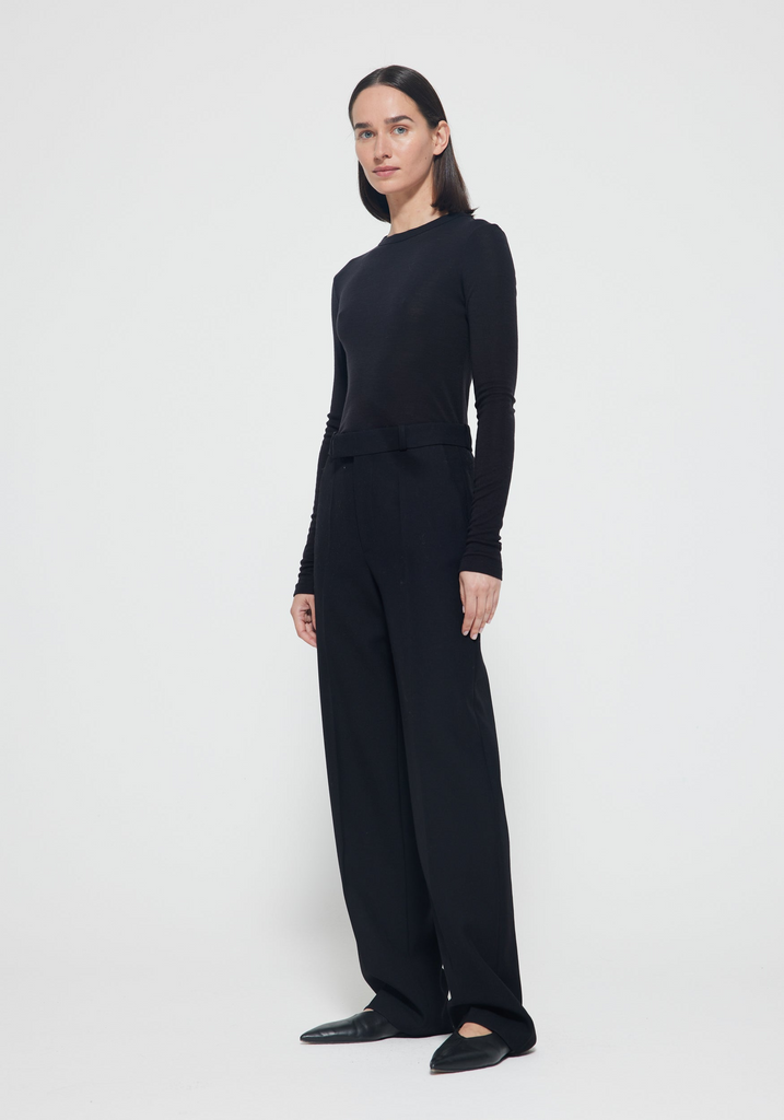 Tops Róhe Merino Long Sleeve in Noir Rohe