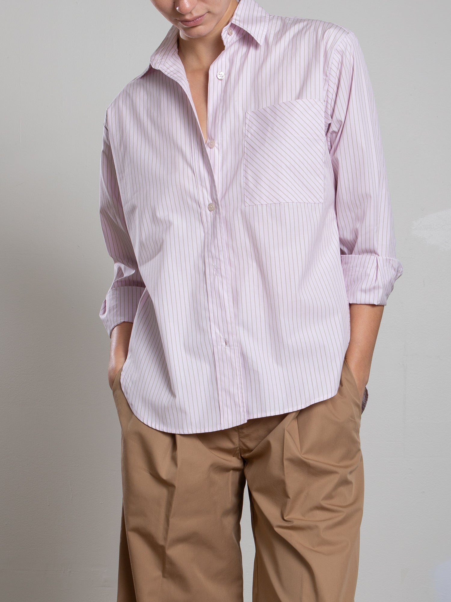 BLOUSES/SHIRTS/TOPS Marvin Hudson Stripe Shirt in Light Pink Pharaoh