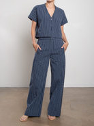 PANTS/SHORTS Wes Pant in Raised Stripe in Ink Pharaoh