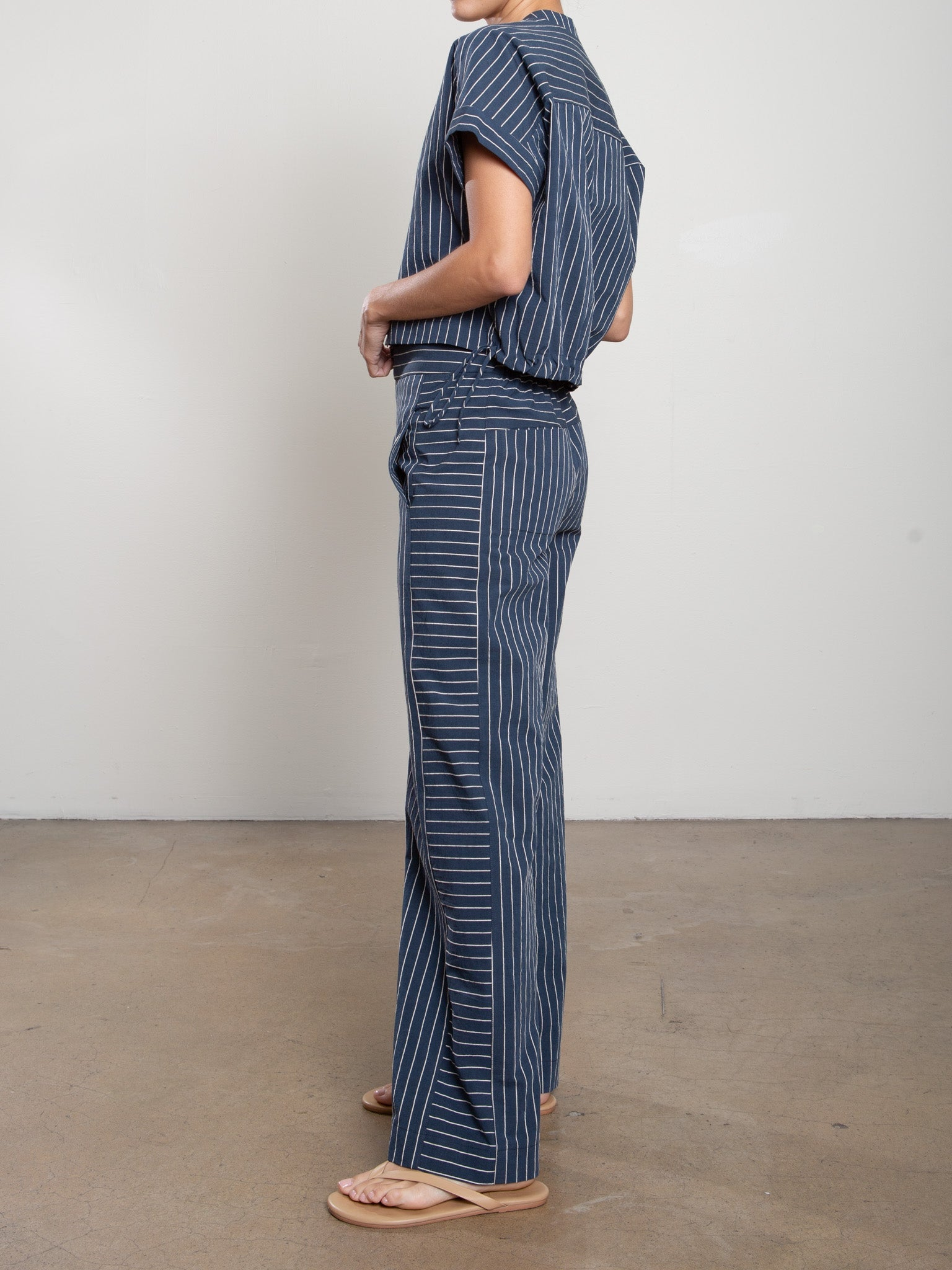 PANTS/SHORTS Wes Pant in Raised Stripe in Ink Pharaoh