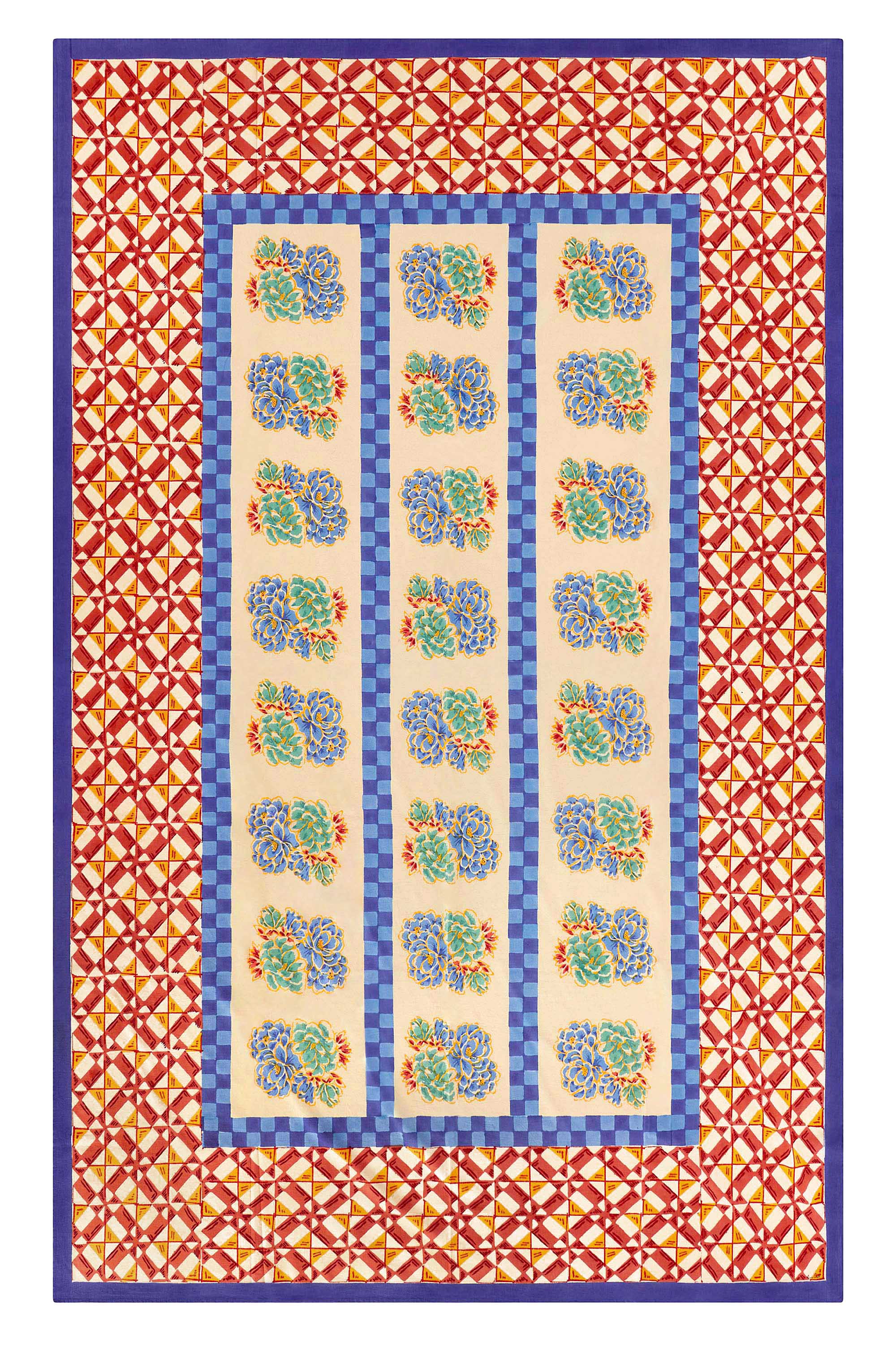 HOME DECOR Rectangle Tablecloth in Positano Red Tiles Lisa Corti