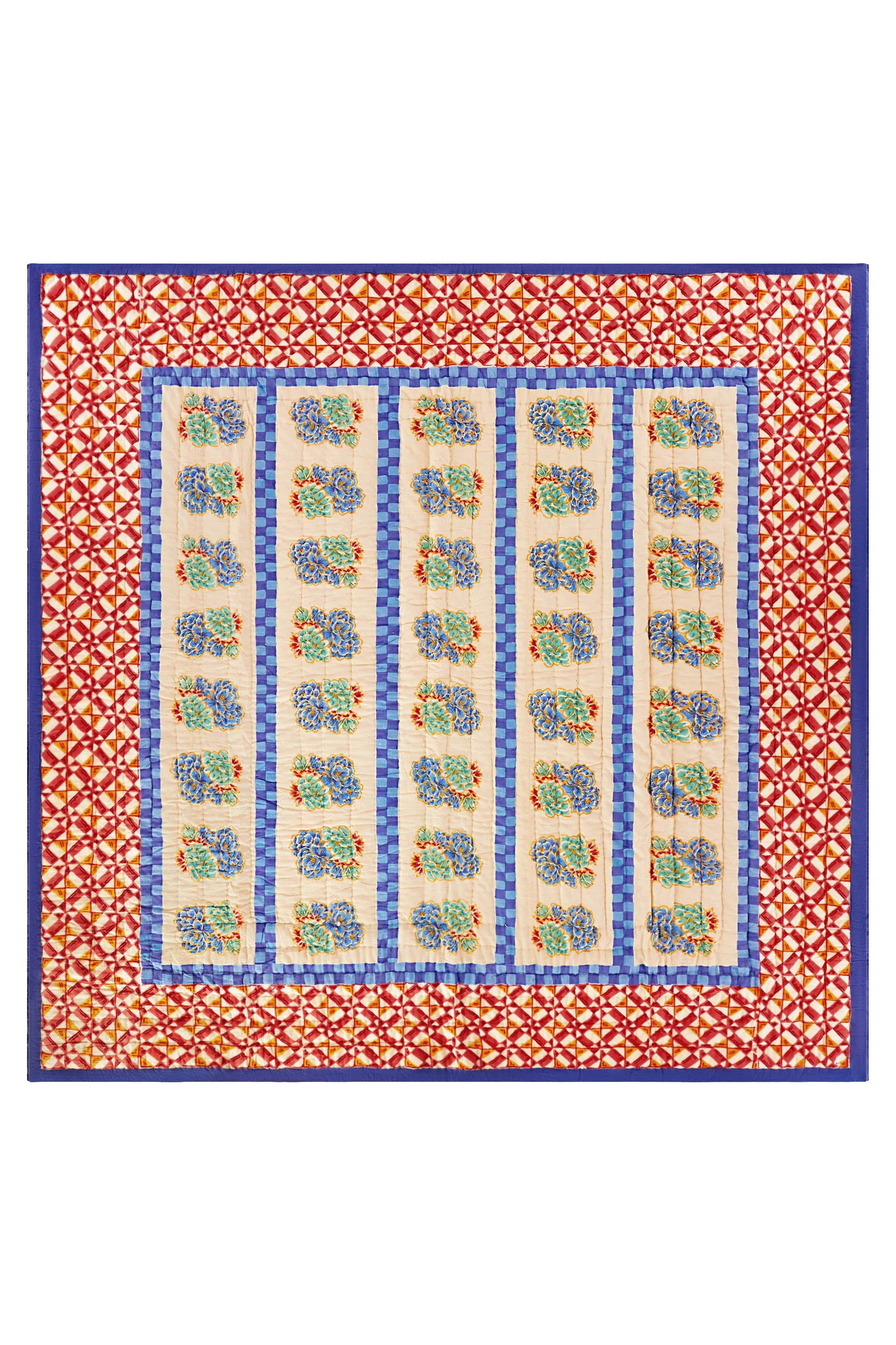 HOME DECOR Reversible Quilt in Positano Red Tiles Lisa Corti