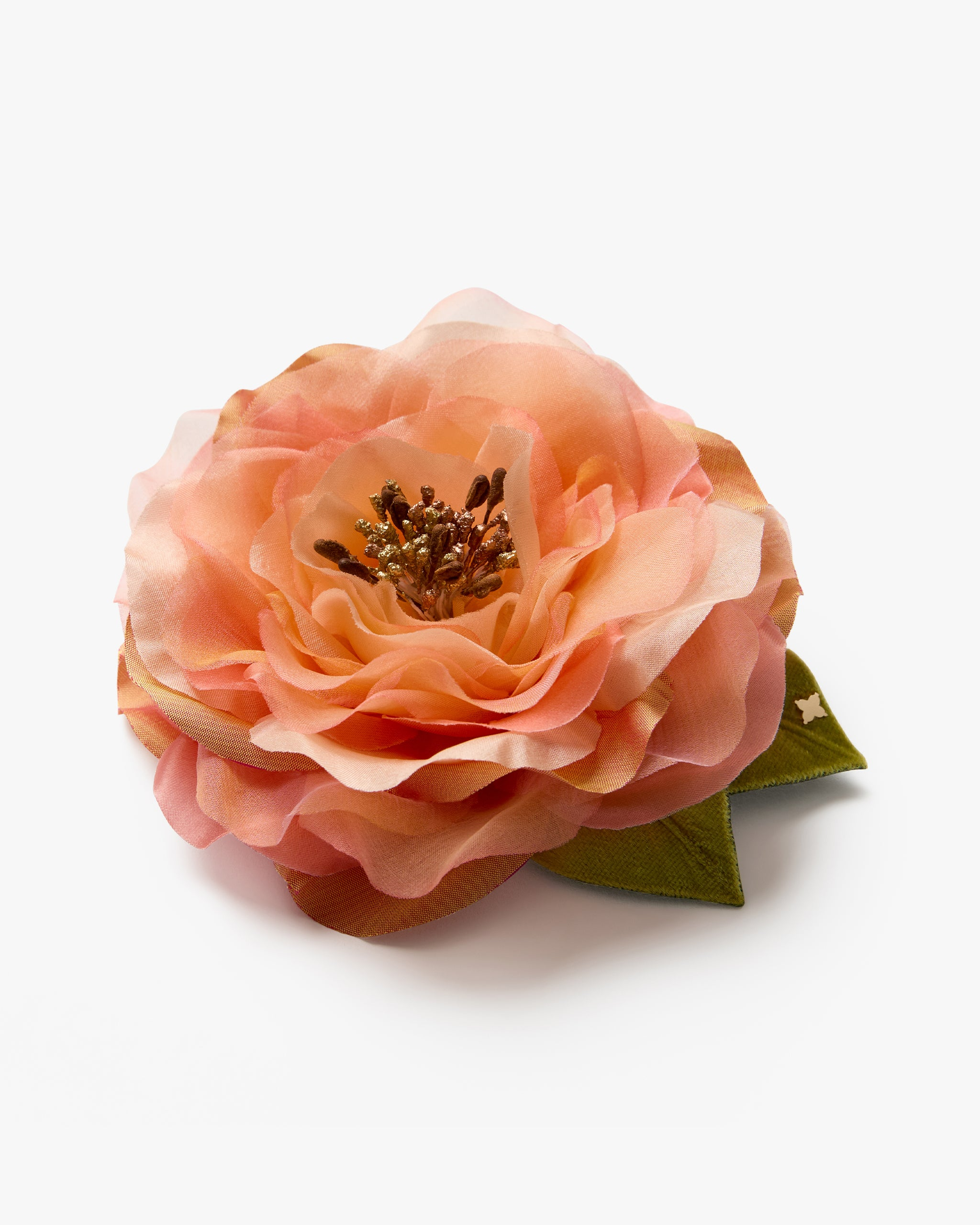 ACCESSORIES Peach Open Rose Pin Helena Simon