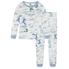 CHILDREN'S APPAREL Long Sleeve Dragon Pajama Set in White Petit Bateau